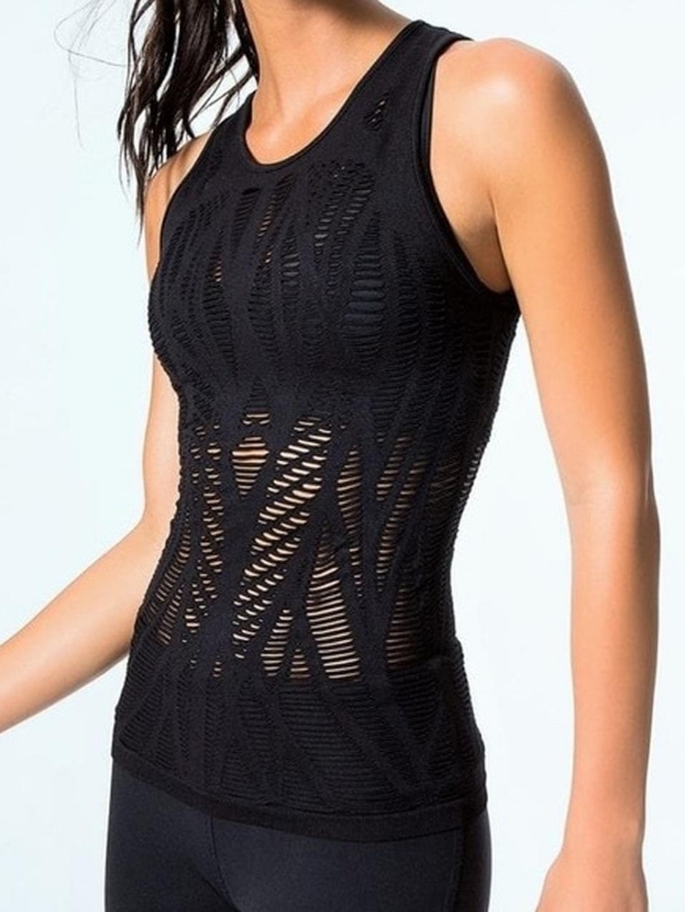 Alo Yoga Vixen Fitted Muscle Tank Womens Size XS - black